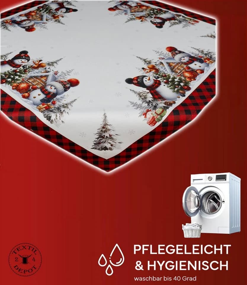 texpot Tischdecke Tischläufer Schneemänner Tischtuch - Bild 3