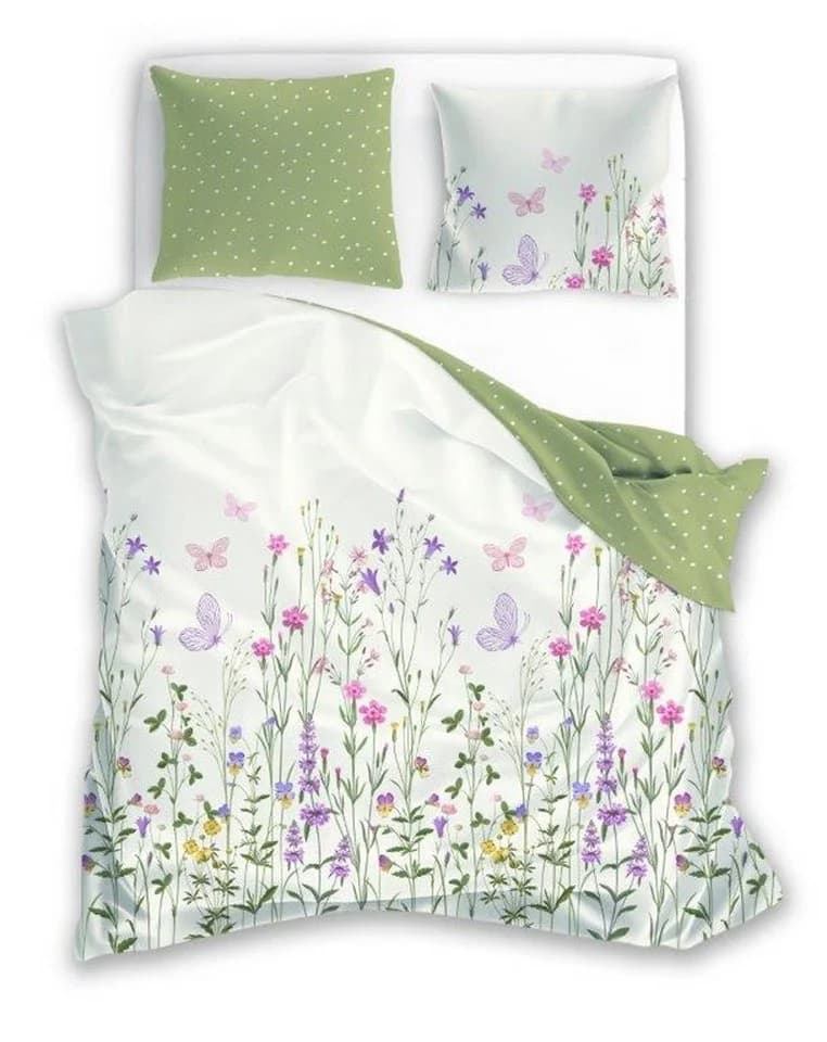 texpot Wendebettwäsche Blumen Schmetterling 100% Baumwolle 3-teilig - Bild 2