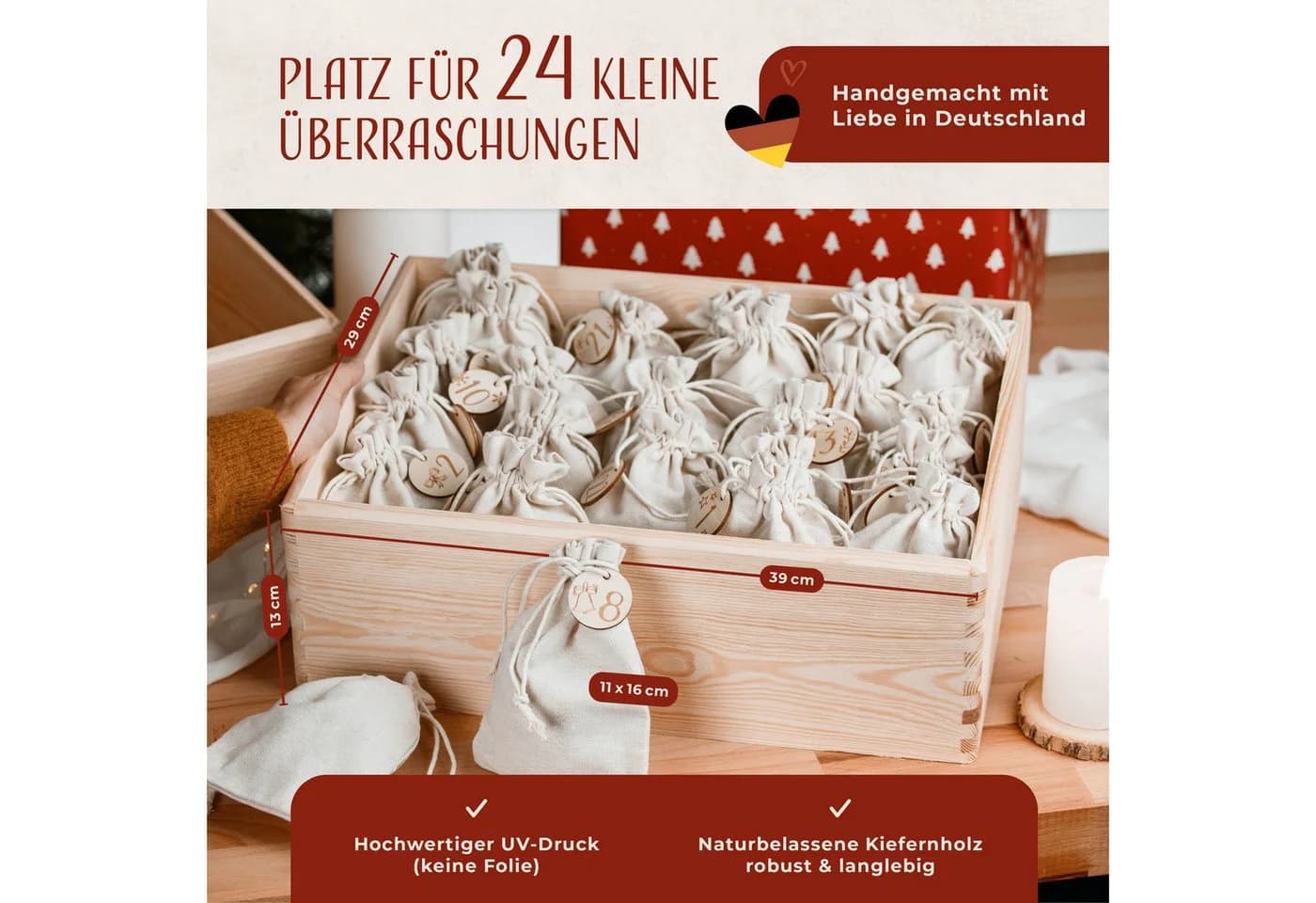 Amari befüllbarer Adventskalender Wandkalender 24 Fächer - Bild 3