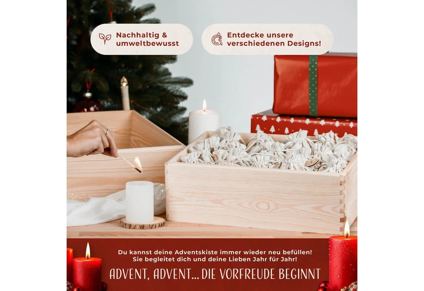 Amari befüllbarer Adventskalender Wandkalender 24 Fächer - Bild 4