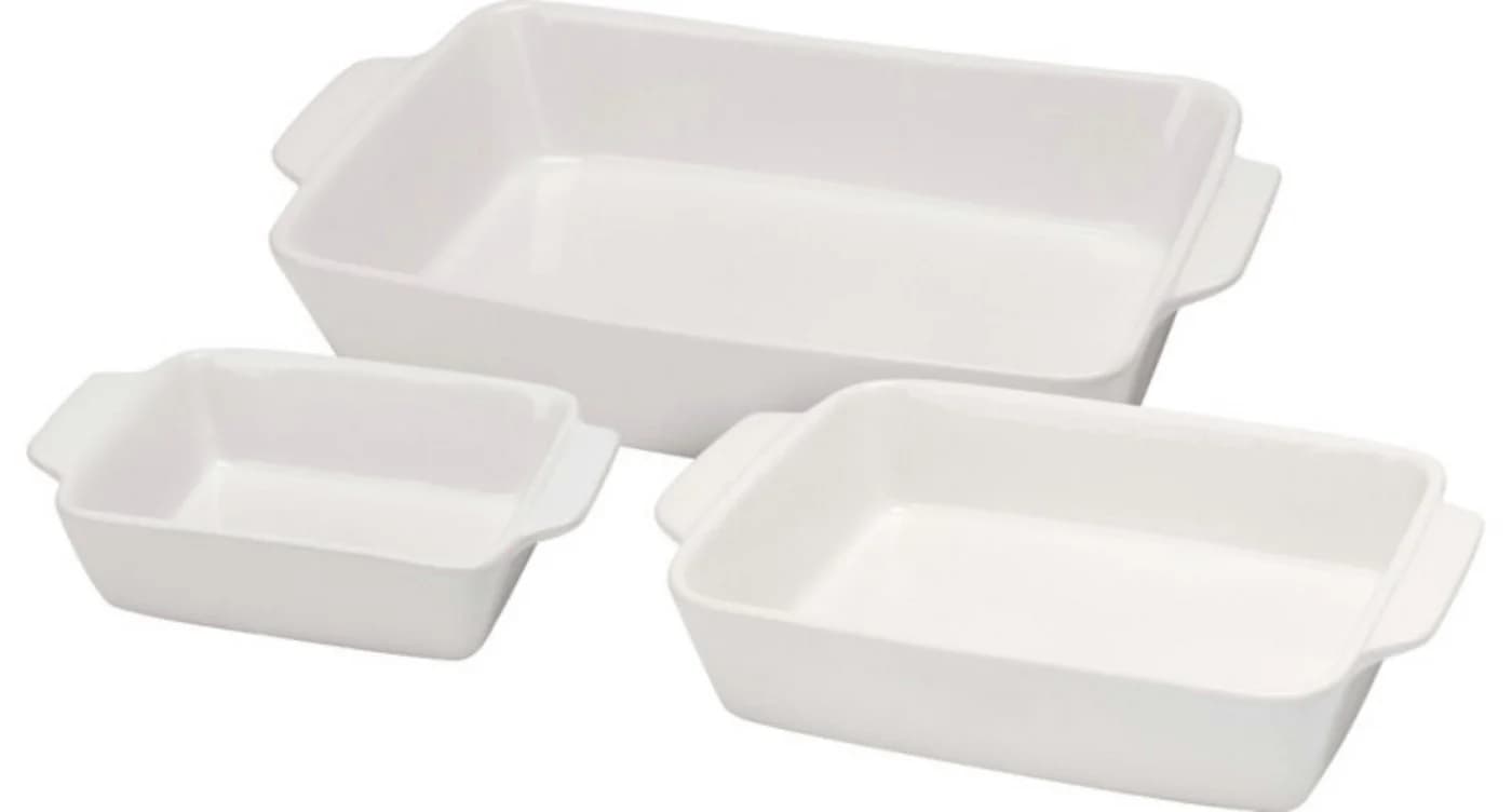 Koopman Ofenschale 3tlg. Set Keramik Weiß - Bild 4