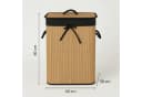 Koopman Wäschekorb Bambus Faltbar 60x40x30cm Braun/Schwarz Bild 3