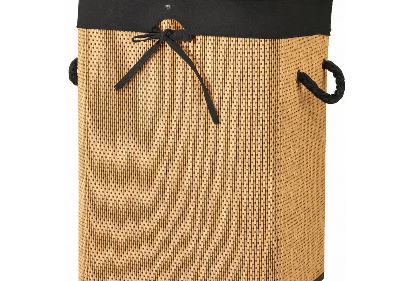 Koopman Wäschekorb Bambus Faltbar 60x40x30cm Braun/Schwarz - Bild 4