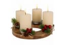 Koopman Adventskranz Kerzenhalter Mangoholz Aluminium Braun Silber Bild 1