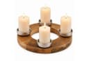 Koopman Adventskranz Kerzenhalter Mangoholz Aluminium Braun Silber Bild 2