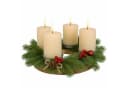 Koopman Adventskranz Kerzenhalter Mangoholz Aluminium Braun Silber Bild 4