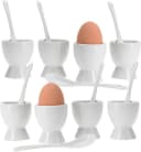 Koopman Eierbecher Set 16-tlg. Weiß Porzellan Keramik Bild 2