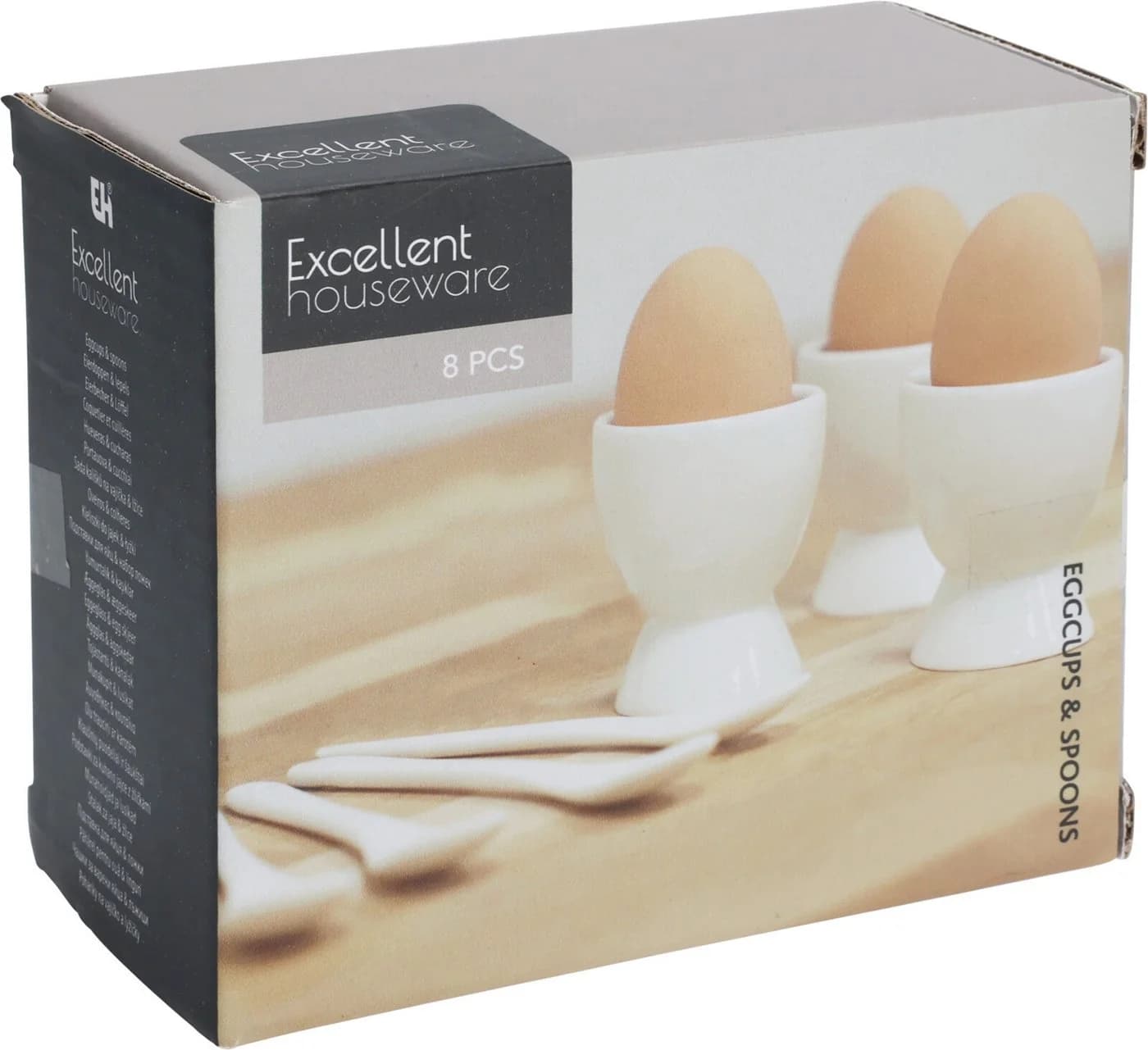 Koopman Eierbecher Set 16-tlg. Weiß Porzellan Keramik - Bild 4
