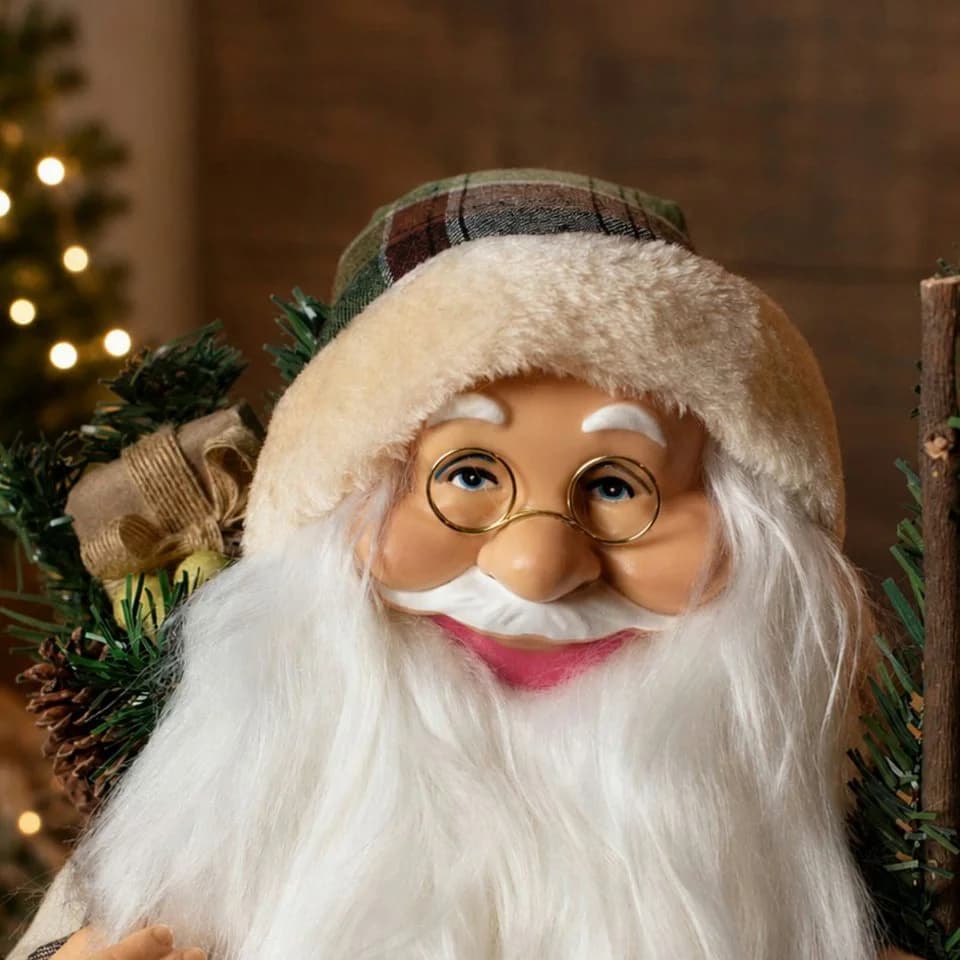 Koopman XL Weihnachtsmann Figur 60cm Grün Braun Polyester - Bild 5