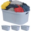 Koopman Wäschekorb 4er Set Hellblau Kunststoff 35 Liter Bild 2