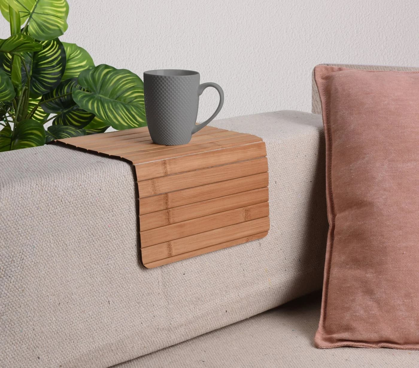 Koopman Couch-Tablett Bambus Braun Schwarz Flexibel - Bild 2