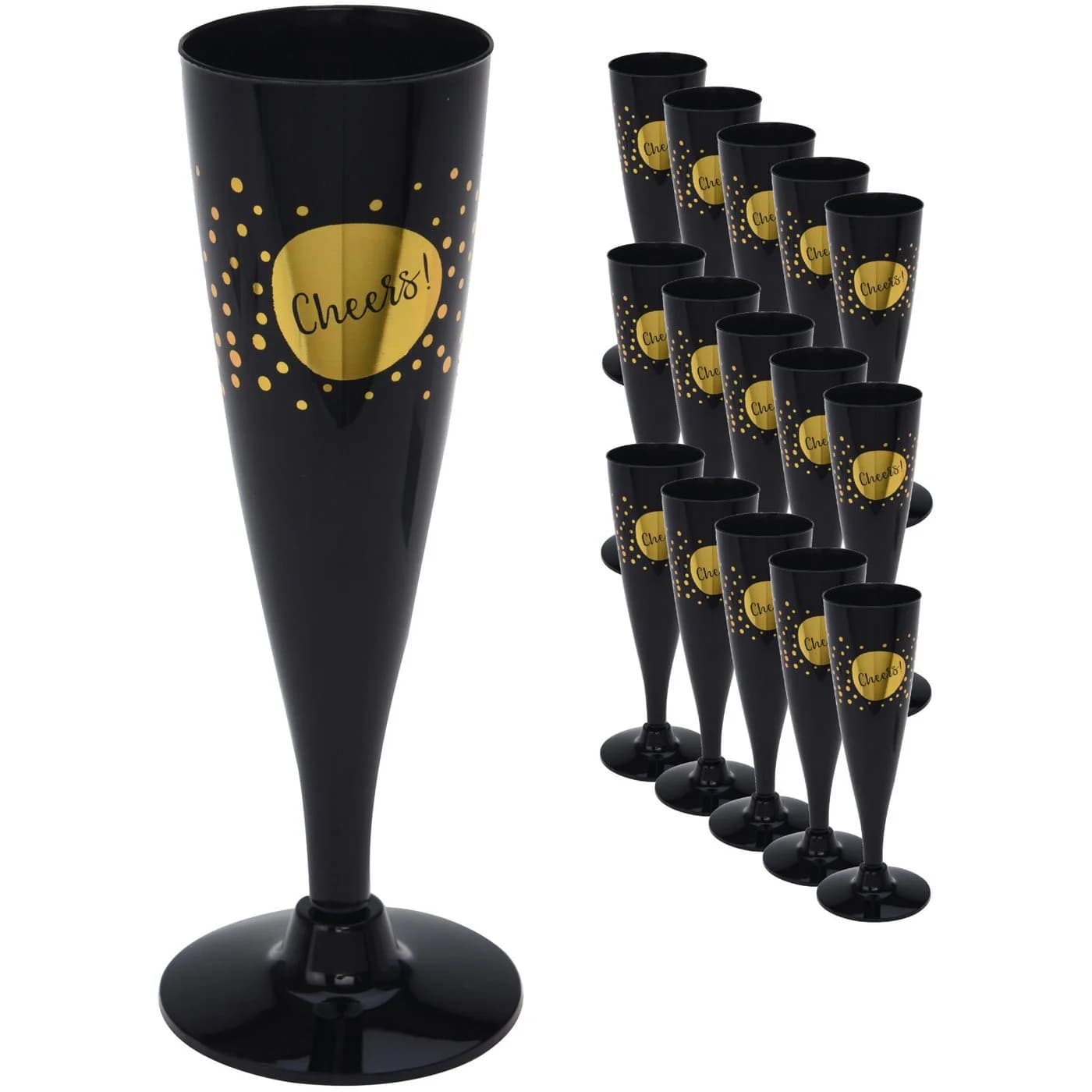 Koopman Champagnerglas 16er Set Schwarz Kunststoff - Bild 2