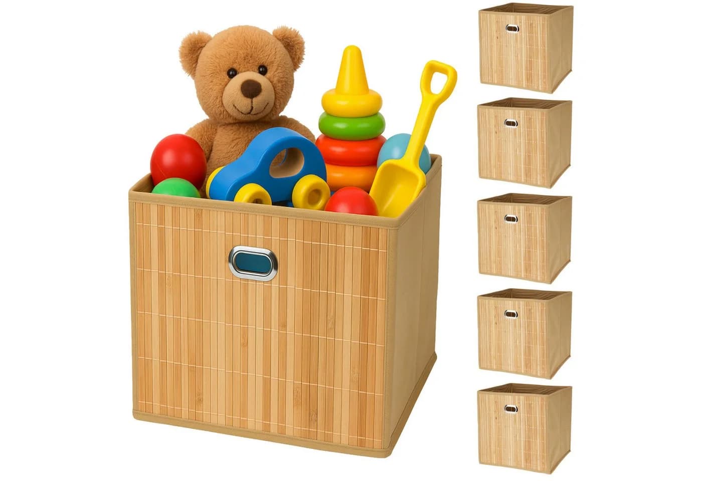 Koopman Aufbewahrungsbox Bambus Faltbar 6er Set