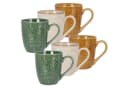 Koopman Kaffeetasse 6er Set Keramik 390ml Grün Beige Braun Bild 1
