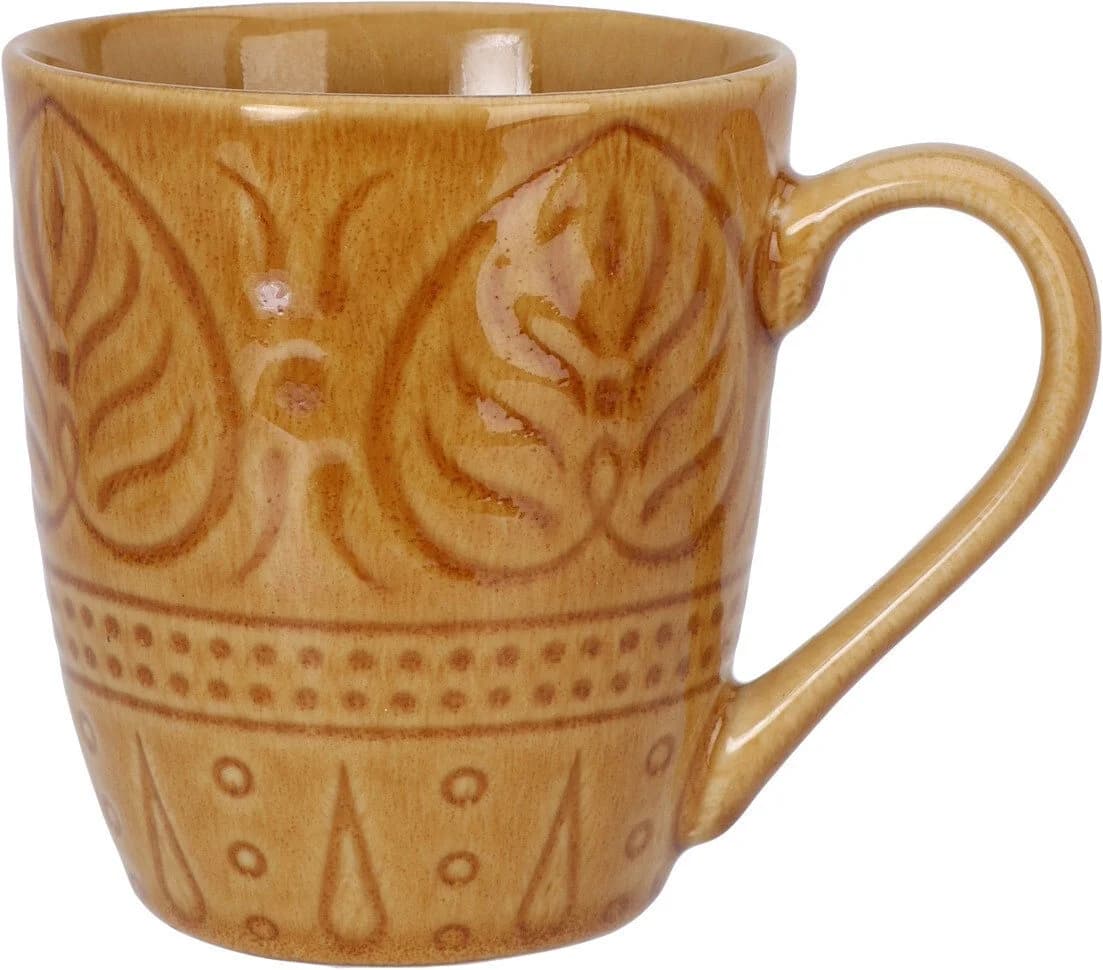 Koopman Kaffeetasse 6er Set Keramik 390ml Grün Beige Braun - Bild 4