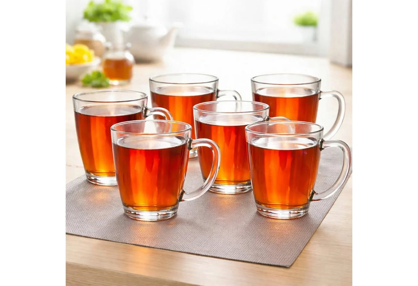 Koopman Teetasse 400ml 6er Set Transparent Gehärtetes Glas - Bild 2