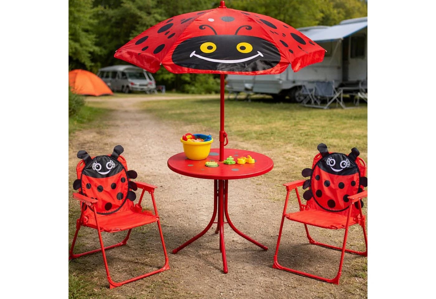 Koopman Kinder-Gartenset 4-tlg. mit Schirm Rot/Marienkäfer - Bild 2