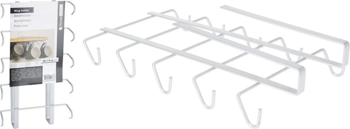 Koopman Gläserhalter Tassenhalter Schrankeinsatz Metall Silber 10 Haken - Bild 4
