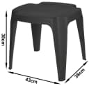 Progarden Gartenlounge-Hocker 2er Set Anthrazit Kunststoff Wetterfest Stapelbar Bild 3
