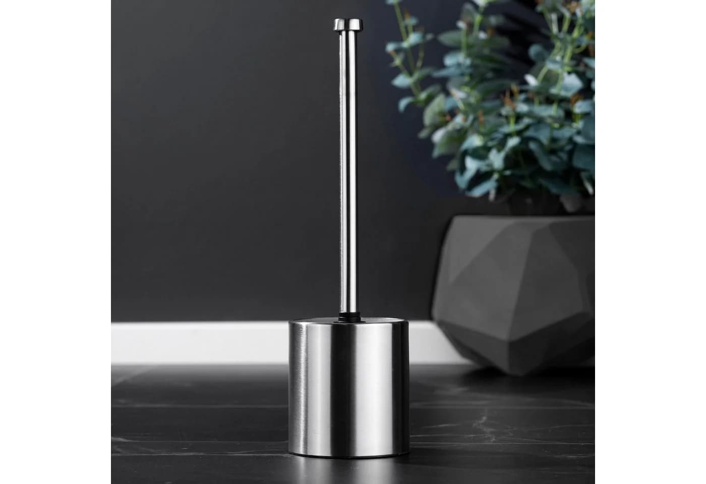 Haushalt International Toilettenbürste Edelstahl 2er Set mit Glas