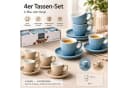 Koopman Kaffeetassen Set 8-tlg. Beige Keramik Wabenmuster Bild 3