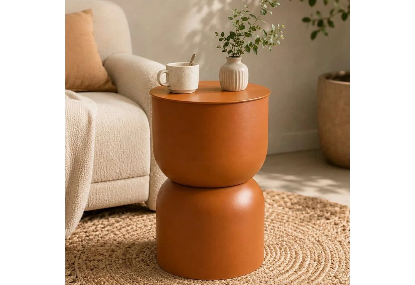 Koopman Beistelltisch Metall Sanduhr Terracotta - Bild 2