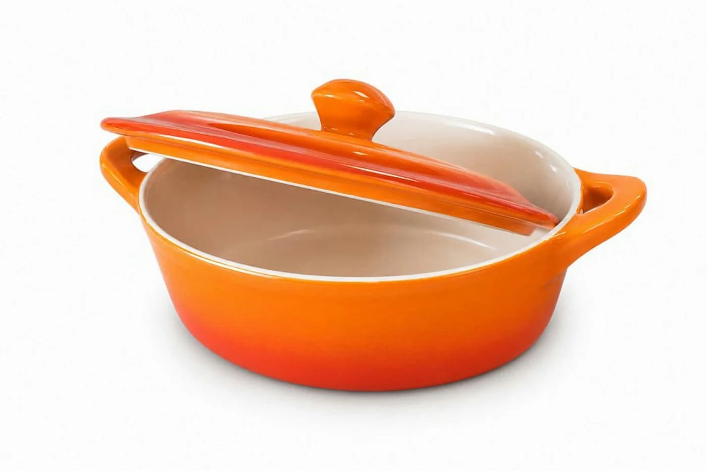 Koopman Ofenschale 2er Set Keramik Orange Rot mit Deckel - Bild 4