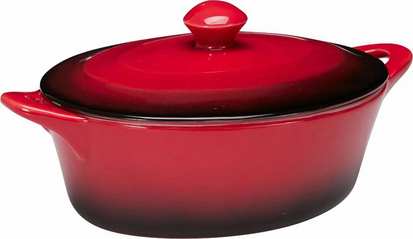 Koopman Ofenschale 2er Set Keramik Orange Rot mit Deckel - Bild 5