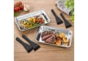 Haushalt International Grillschale 2tlg + 4 Schaber Edelstahl Silber Bild 2