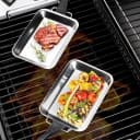 Haushalt International Grillschale 2tlg + 4 Schaber Edelstahl Silber Bild 3