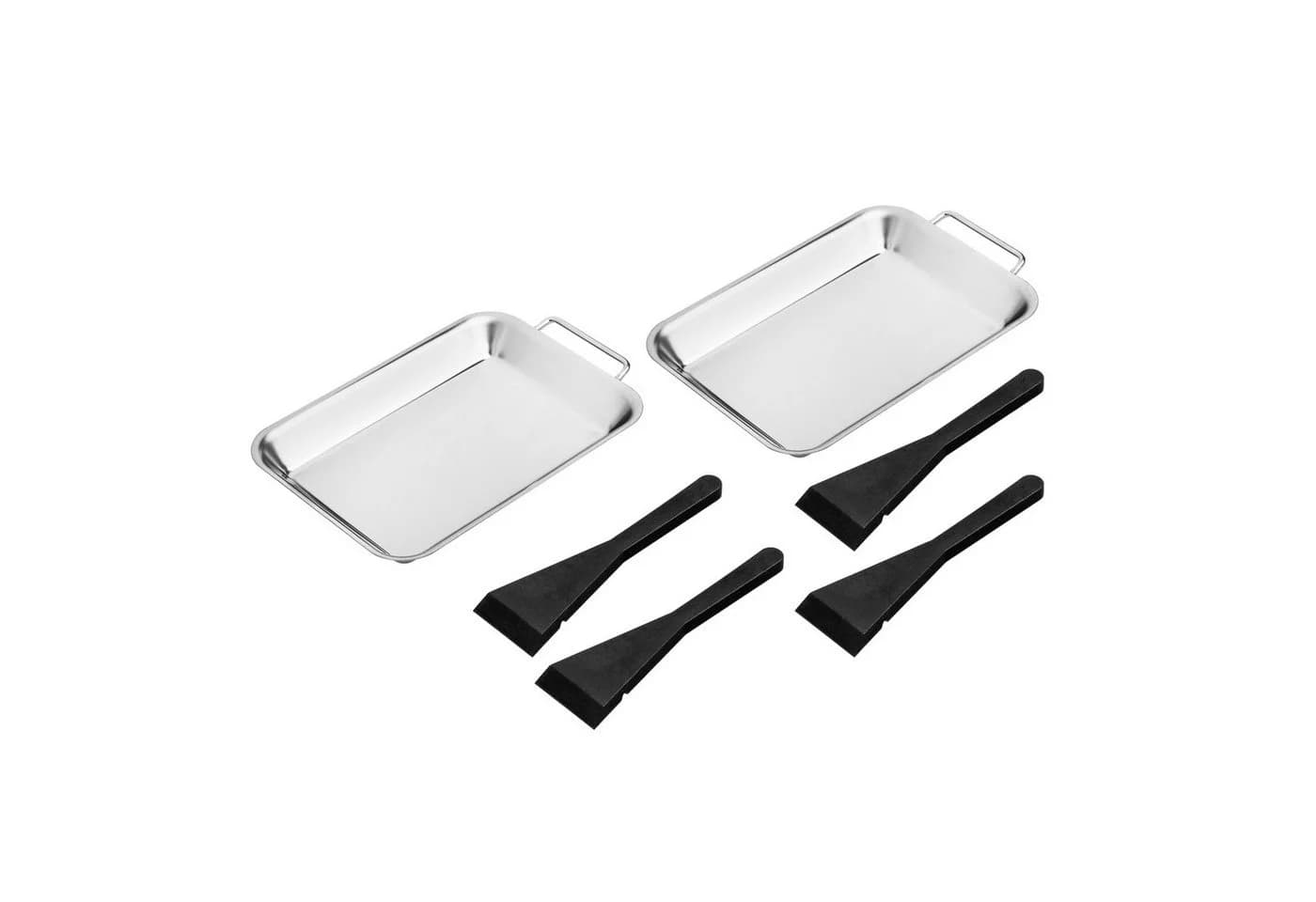 Haushalt International Grillschale 2tlg + 4 Schaber Edelstahl Silber - Bild 4