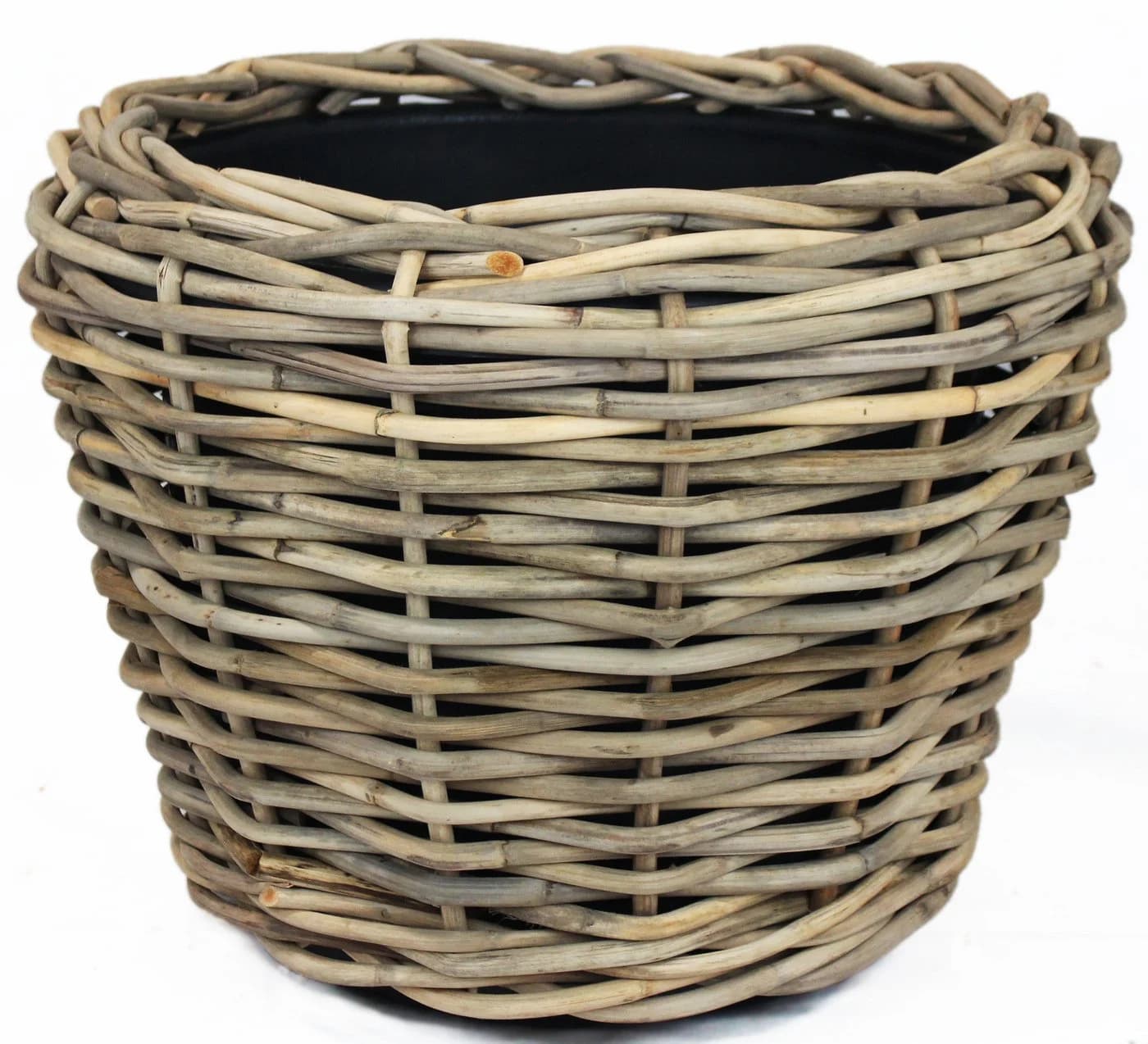 Van der Leeden Blumentopf Rattan Sylter Korb Braun/Schwarz
