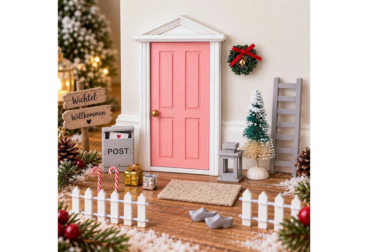 Haushalt International Wichteltür Set 16tlg. Bunt Weihnachten