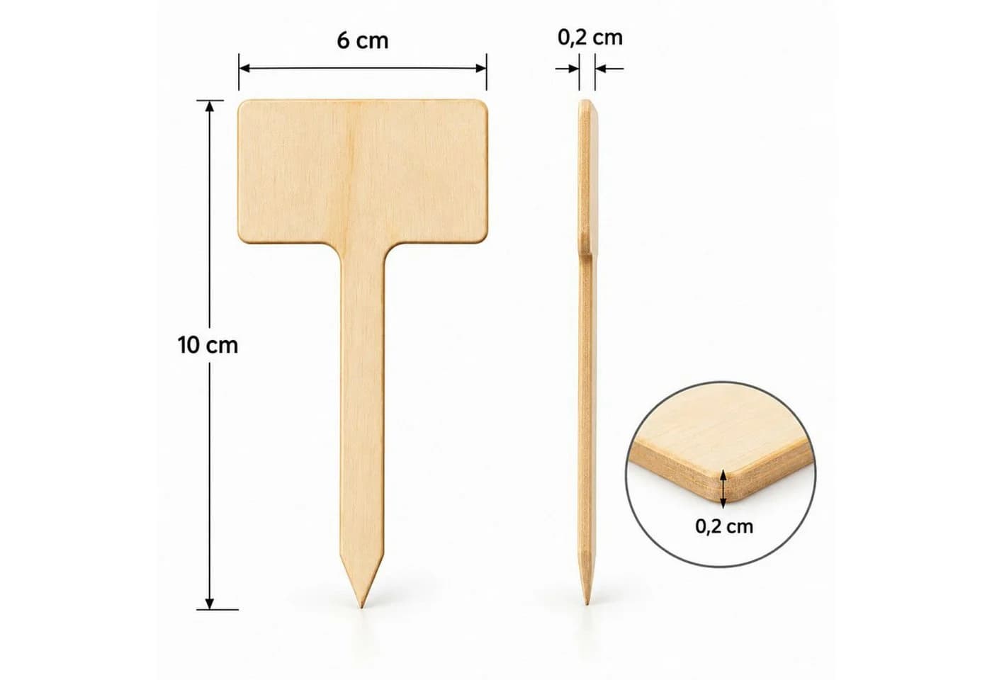 Koopman Gartenstecker Pflanzenstecker Beschriftung Holz 40er Set - Bild 3