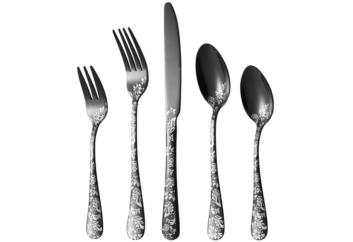 Faizee Home Besteck-Set 30-tlg. Ornament-Design Mehrfarbig - Bild 5