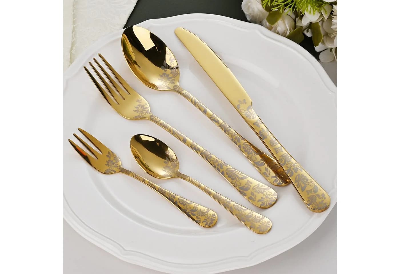 Faizee Home Besteck-Set Otto Flora 30-tlg. Gold - Bild 4