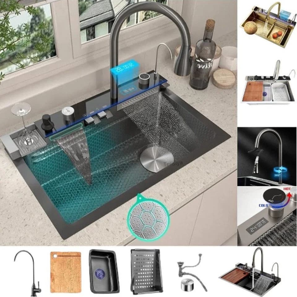 Faizee Home Edelstahlspüle Premium Schwarz Nano 75cm - Bild 2
