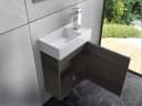Faizee Home Badmöbel-Set 40 cm Grau mit Unterschrank und Spiegel Bild 1
