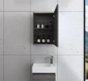Faizee Home Badmöbel-Set 40 cm Grau mit Unterschrank und Spiegel Bild 3