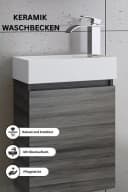 Faizee Home Badmöbel-Set 40 cm Grau mit Unterschrank und Spiegel Bild 4