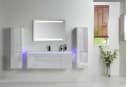 Faizee Möbel Badmöbel-Set 120 cm Schwarz/Weiß/Königsblau LED-Spiegel Bild 1