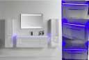 Faizee Möbel Badmöbel-Set 120 cm Schwarz/Weiß/Königsblau LED-Spiegel Bild 2