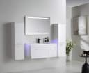 Faizee Möbel Badmöbel-Set 120 cm Schwarz/Weiß/Königsblau LED-Spiegel Bild 3