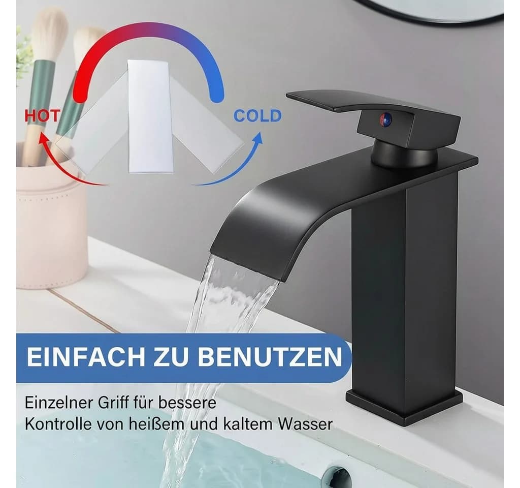 Faizee Möbel Badarmatur Einhandmischer Waschtisch verchromt Silber - Bild 3