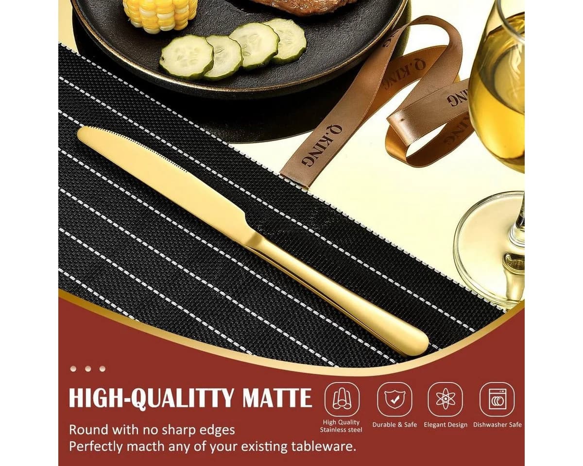 Faizee Home Besteck-Set 24-tlg. Gold Rostfrei Edelstahl Geschenkbox - Bild 5