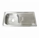 Faizee Home Edelstahlspüle 90x50 cm mit Abtropffläche & Siphon Bild 1