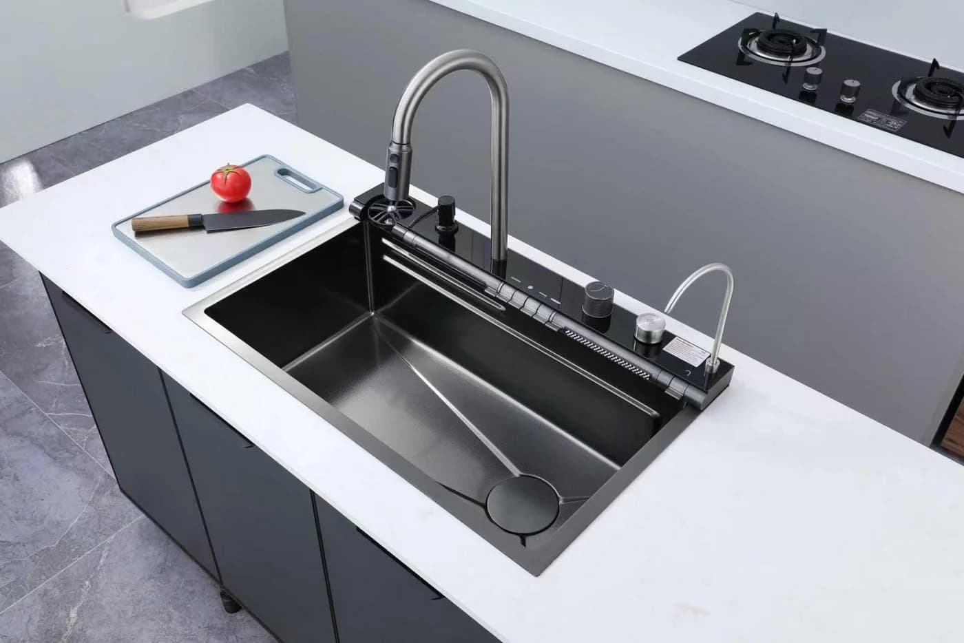 Faizee Home Edelstahlspüle mit Armatur 75x46 cm - Bild 3