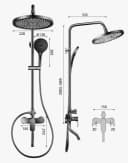 Faizee Home Duschsystem Zerena Regendusche mit Handbrause Schwarz Bild 3