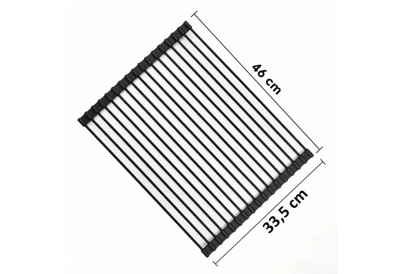 Faizee Home Rollbare Abtropfmatte Edelstahl Schwarz Silber - Bild 5