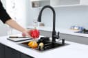 Faizee Home Edelstahlspüle Schwarz mit Wave-Armatur & Zubehör Bild 2
